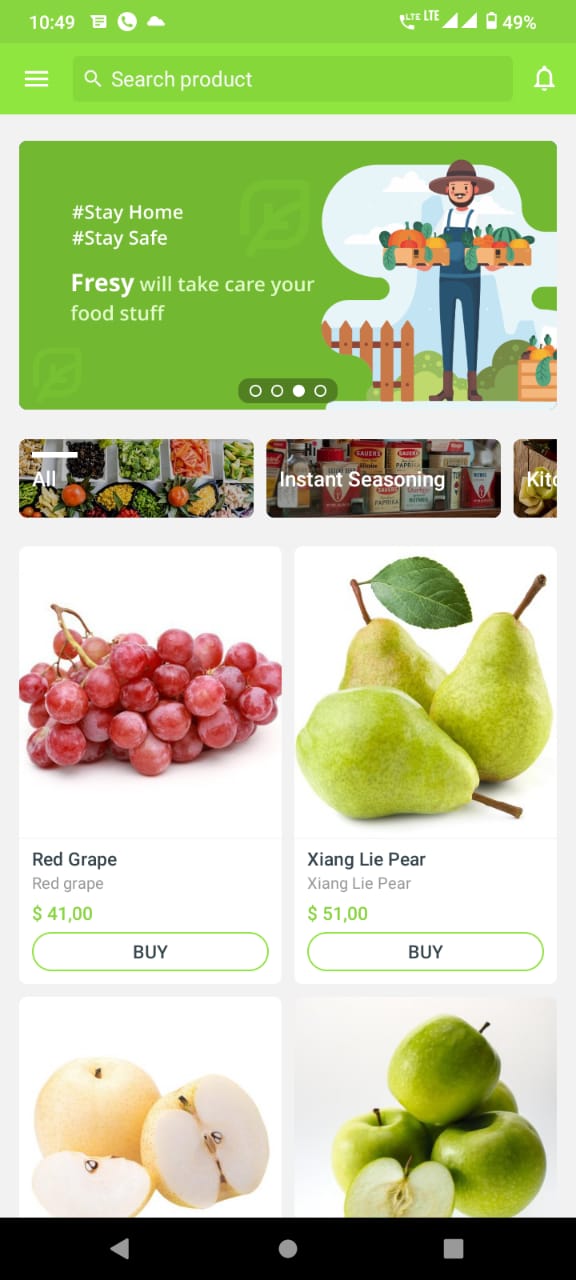 Machine Learning Grocery ecommerce app design
